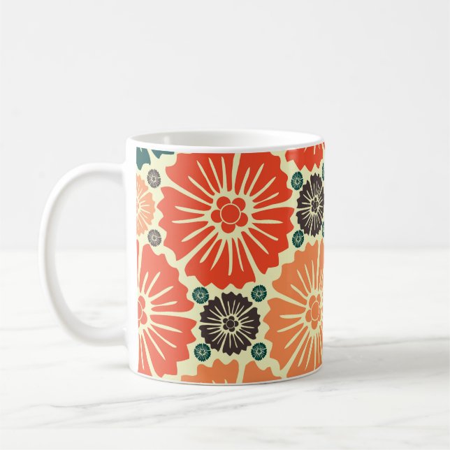 Caneca De Café Art Nouveau Retro Wallpaper Design. (Esquerda)