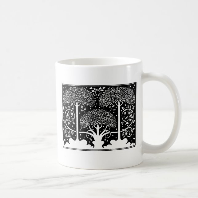 Caneca De Café Art Nouveau Tree Beardsley Pattern (Direita)