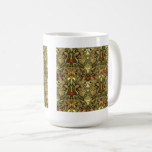 Caneca De Café Art Nouveau Wallpaper Classic Mug, 15 oz