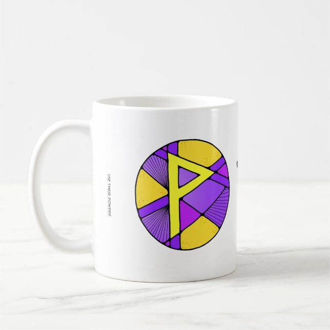Caneca De Café Art Nouveau Wunjo Rune Mug - JOY! (Esquerda)