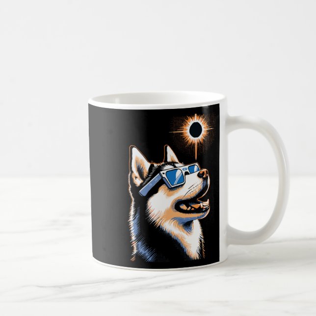Caneca De Café Art Solar Eclipse Rouco Cachorro Vestindo Óculos E (Direita)