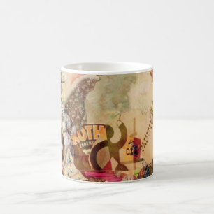 Caneca De Café Art Vintage Sugar Skull Flowers