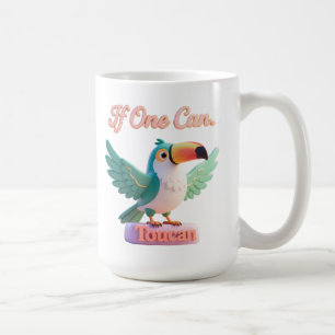 Caneca De Café Arte 3D Divertida Motivacional com Piada de Tucano