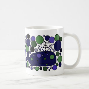 Caneca De Café Arte abstracta azul artística da baleia de esperm