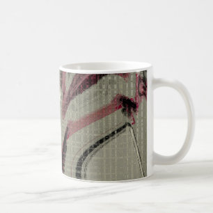 Caneca De Café Arte abstracta cinzenta e vermelha