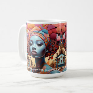 Caneca De Café Arte Abstrata Africana Ousada Provérbios Africano