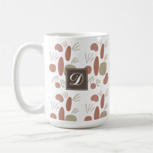 Caneca De Café Arte Abstrata Boho Orgânica em Pedra Cores Naturai