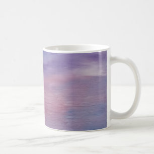 Caneca De Café Arte Abstrata Colorida Crepúsculo Roxo Azul Rosa