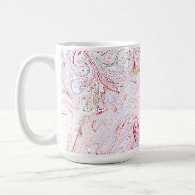 Caneca De Café Arte abstrata de mármore com redemoinho de fluido  (Esquerda)