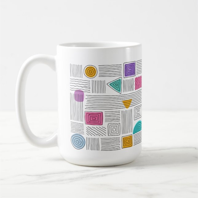 Caneca De Café Arte Abstrata Design Único Autêntico (Esquerda)