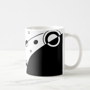 Caneca De Café Arte abstrata geométrica preto e branco