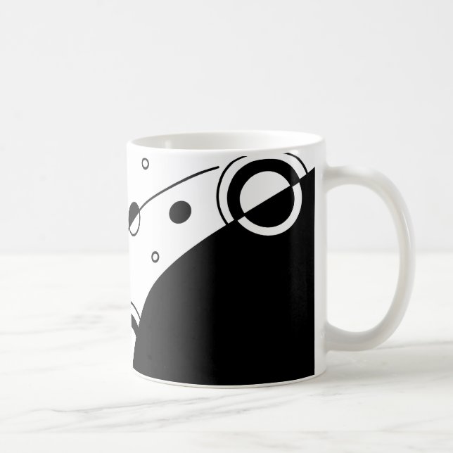 Caneca De Café Arte abstrata geométrica preto e branco (Direita)