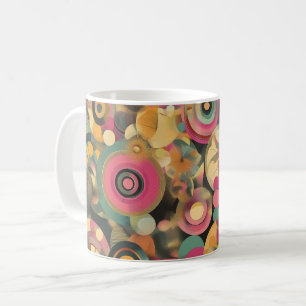Caneca De Café Arte abstrata geométrica. retrô vintage