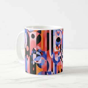 Caneca De Café Arte abstrata geométrica. retrô vintage