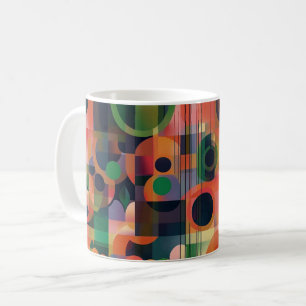 Caneca De Café Arte abstrata geométrica. retrô vintage