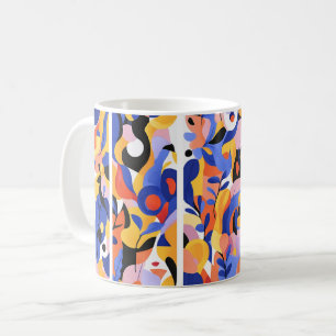 Caneca De Café Arte abstrata geométrica. retrô vintage