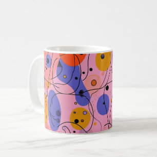 Caneca De Café Arte abstrata geométrica. retrô vintage