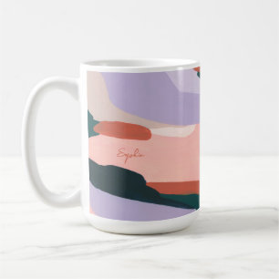 Caneca De Café Arte abstrata moderna colorida, presente personali