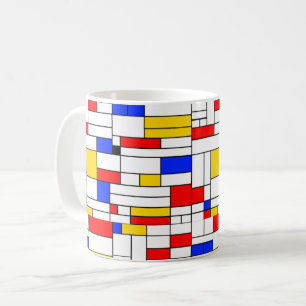Caneca De Café Arte abstrata no estilo de Piet Mondrian