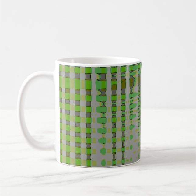 Caneca De Café Arte Abstrata Verde 1003 (Esquerda)