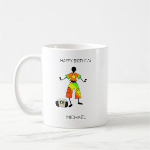 Caneca De Café Arte abstrato africana, vibe de aniversário incrív