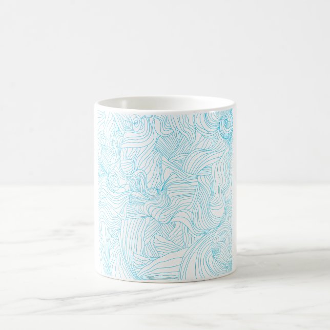 Caneca De Café arte abstrato azul (Centro)
