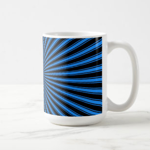Caneca De Café Arte Abstrato azul e preto esfolada