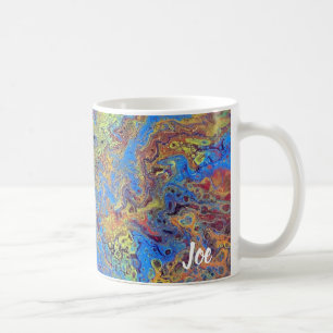 Caneca De Café Arte Abstrato de Joe - Ilhas Radicais - Copas de C