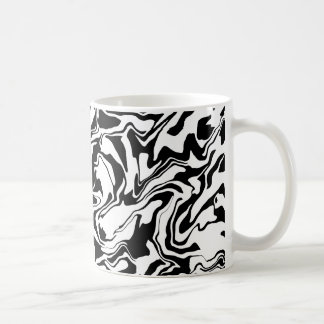 Caneca De Café Arte Abstrato de preto e branco moderno