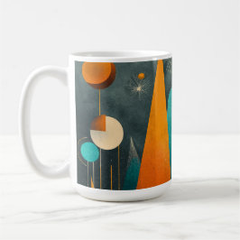 Caneca De Café ✨Arte Abstrato Espacial Futurista Retro Moderno ✨