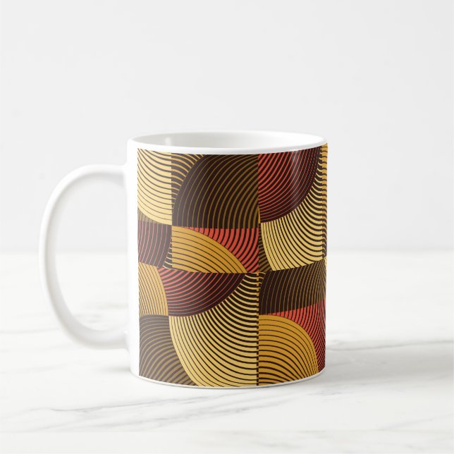 Caneca De Café Arte Abstrato Geométrica Fundo Texturizado (Esquerda)