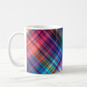 Caneca De Café arte abstrato geométrico diagonal arco-íris