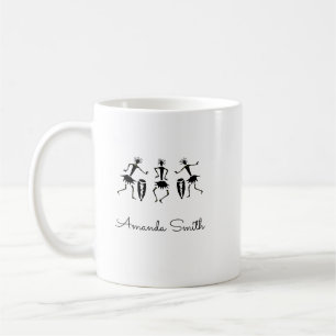 Caneca De Café Arte Africana, Bons Dançarinos Felizes Brancos