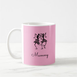 Caneca De Café Arte Africana, Celebração Silhueta Múmia Rosa