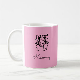 Caneca De Café Arte Africana, Celebração Silhueta Múmia Rosa