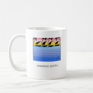 Caneca De Café Arte Africana Colorida, Barcos à vela Sunset