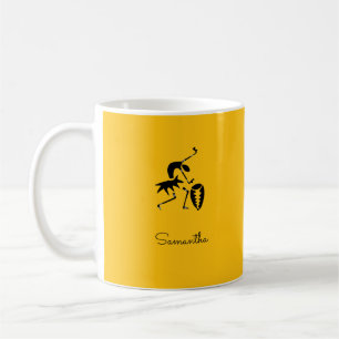 Caneca De Café Arte Africana, Colorida, Dançarina Silhouette Incr