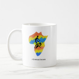 Caneca De Café Arte africana, forma africana, Drummer Silhouette