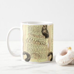 Caneca De Café Arte alterada do Manuscrito de Voynich páginas cob