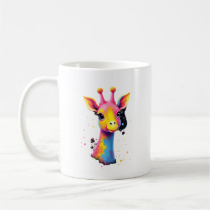 Caneca De Café Arte animal africana A girafa colorida para divers