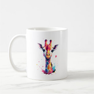 Caneca De Café Arte animal africana A girafa colorida para divert