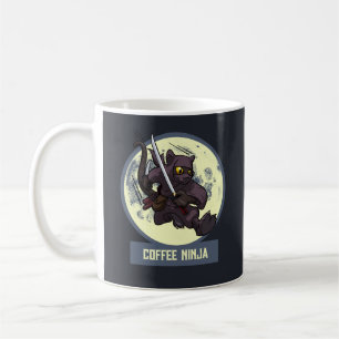 Caneca De Café Arte Animal Alternativa Ninja Gato Preto Excêntric