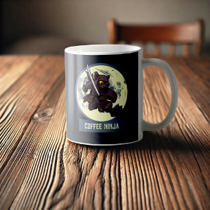 Caneca De Café Arte Animal Alternativa Ninja Gato Preto Excêntric