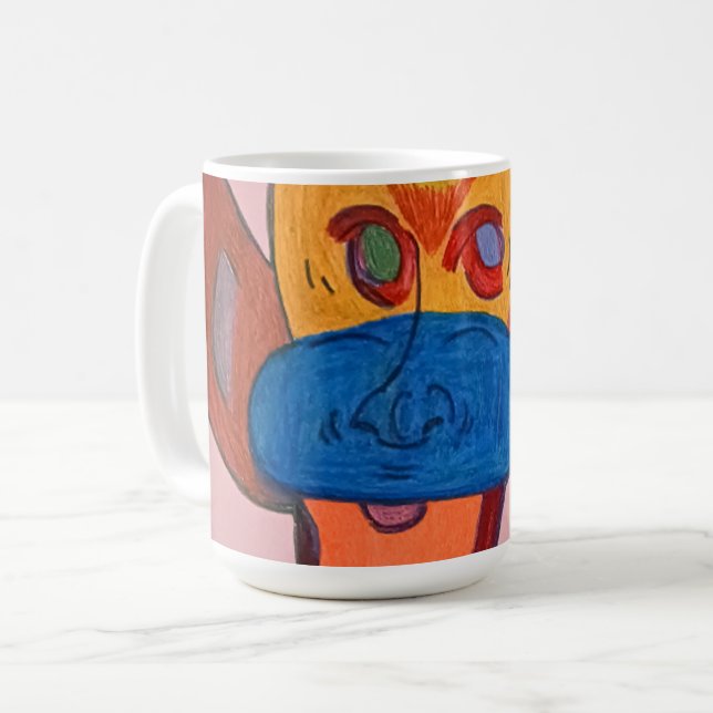 Caneca De Café Arte Animal Futurista (Frente Esquerda)