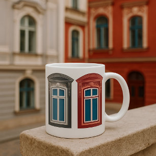 Caneca De Café Arte Arquitetônica Ornamental de Janela Europeia