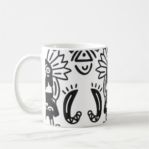 Caneca De Café Arte Asteca - Padrão de Lagarto