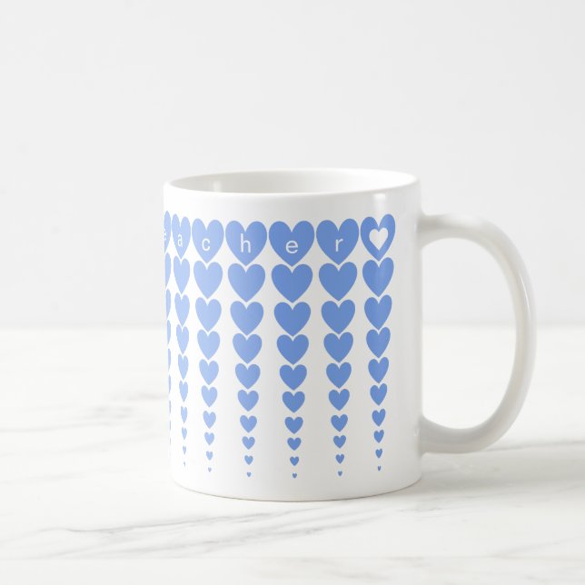 Caneca De Café Arte Blue Heart do melhor professor legante person (Direita)