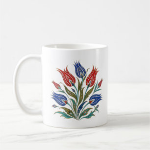 Caneca De Café Arte Botânica do Tulipa Otomano Floral Turca