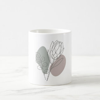 Caneca De Café Arte Botânica Minimalista para o Dia das Mães