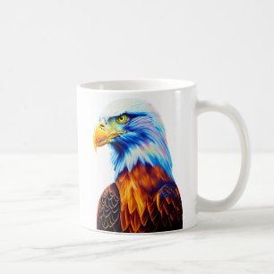 Caneca De Café Arte Colorida Bald Eagle